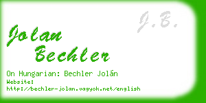 jolan bechler business card